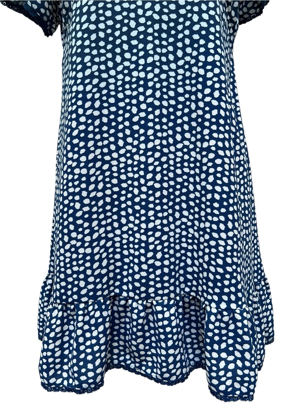 Urban Outfitters Blue White Speckled Babydoll Mini Dress Small